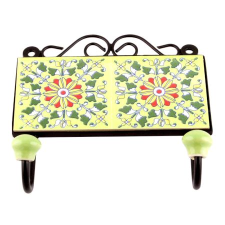 Forest Green And Red Flower Tiles Hooks Online 